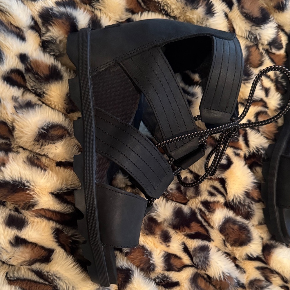 Sorel Black Strappy Sandals